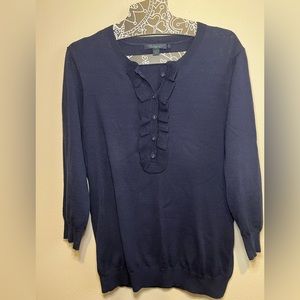 Boden Navy Knit Blouse, British Size 12